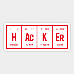 Hacker - Periodic Table of Elements Sticker